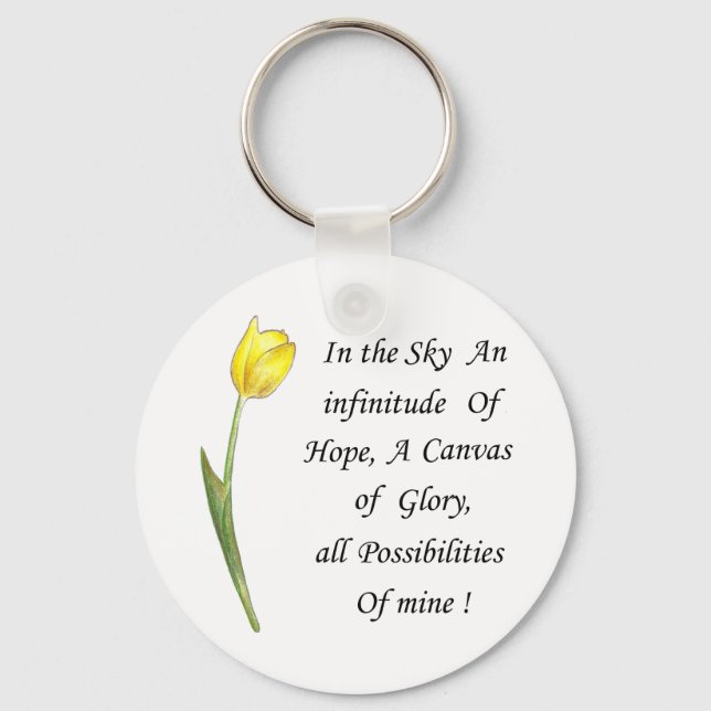 Yellow Tulip Key Ring (Front)
