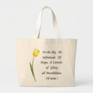 Yellow Tulip Large Tote Bag