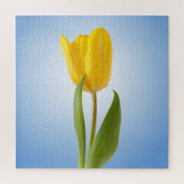 Yellow Tulip Minimal Floral Nature Photo Poster Jigsaw Puzzle (Vertical)