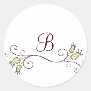 Yellow Tulip Monogram Stickers