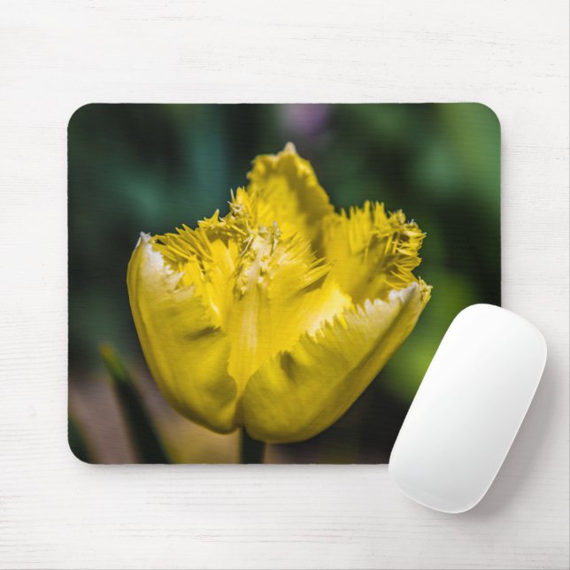 Yellow Tulip Mouse Mat (With Mouse)