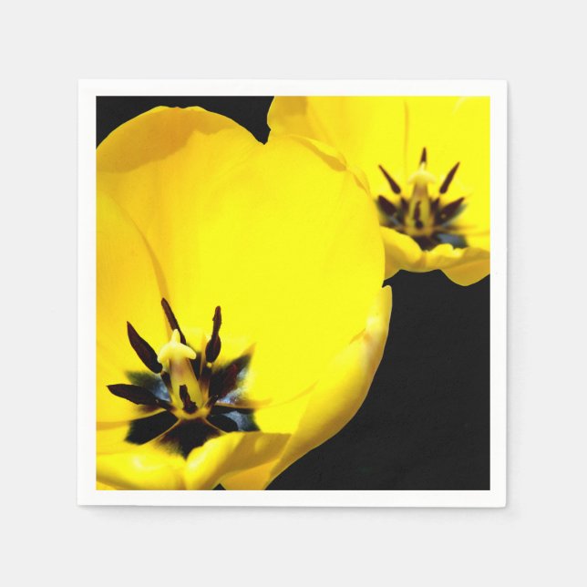 Yellow Tulip Paper Napkins (Front)