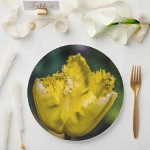 Yellow Tulip Paper Plate