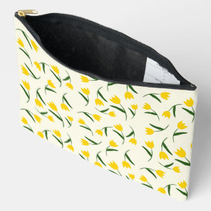 Yellow Tulip Pattern  Accessory Pouch