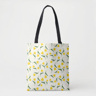 Yellow Tulip Pattern  Tote Bag