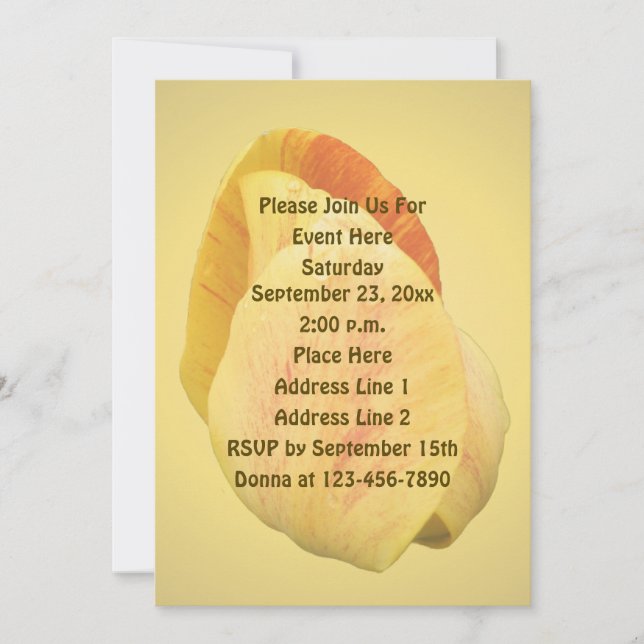 Yellow Tulip Petals Floral Party Invitation (Front)