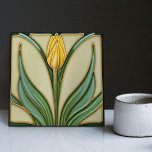 Yellow Tulip Wall Decor Art Nouveau Art Deco Tile<br><div class="desc">Welcome to CreaTile! Here you will find handmade tile designs that I have personally crafted and vintage ceramic and porcelain clay tiles, whether stained or natural. I love to design tile and ceramic products, hoping to give you a way to transform your home into something you enjoy visiting again and...</div>