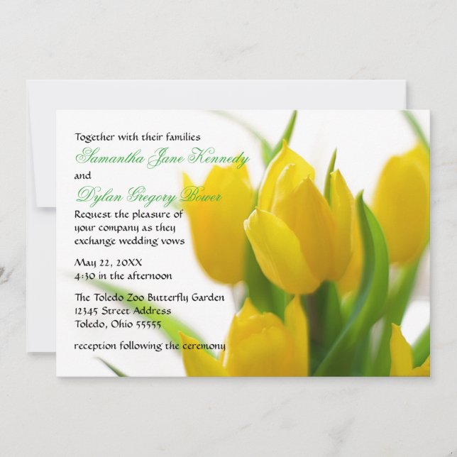 Yellow Tulip - Wedding Invitation (Front)