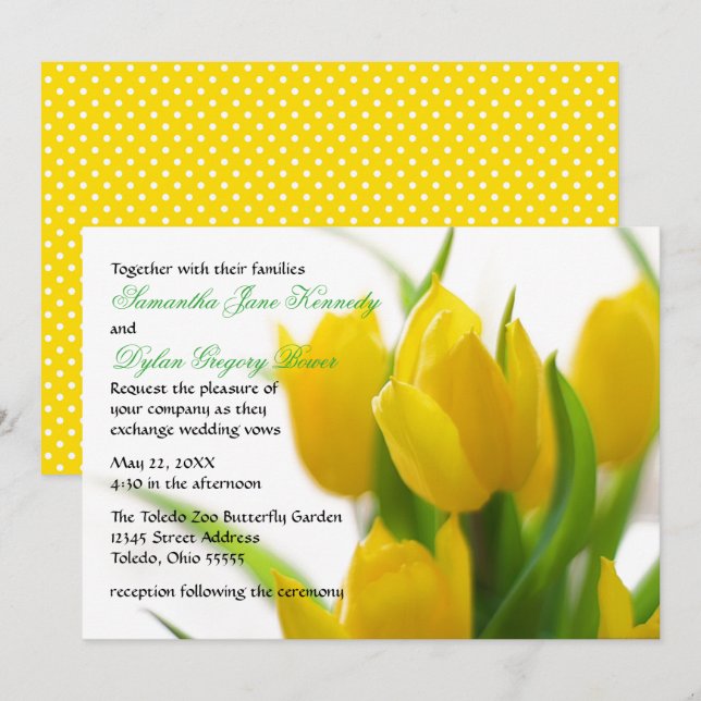 Yellow Tulip - Wedding Invitation (Front/Back)