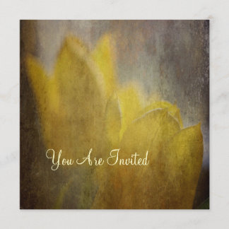 Yellow Tulips Abstract Floral Flowers Grunge Invitation