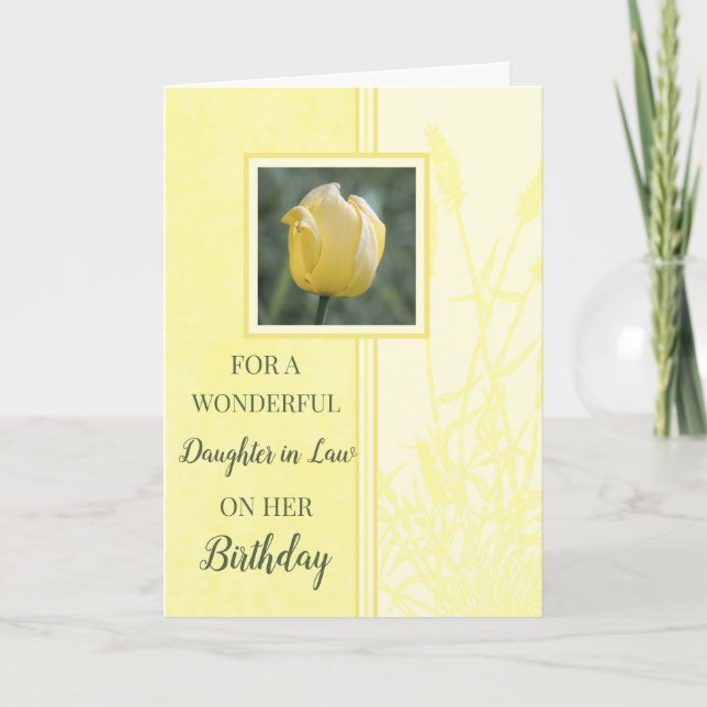 Yellow Tulips Daughter in Law Birthday Card (Front)