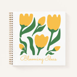Yellow Tulips Esthetic Personalized Notebook