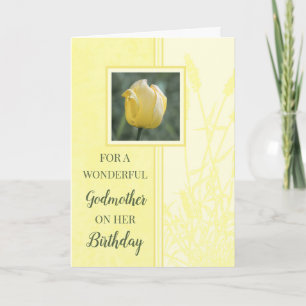 Yellow Tulips Godmother Birthday Card
