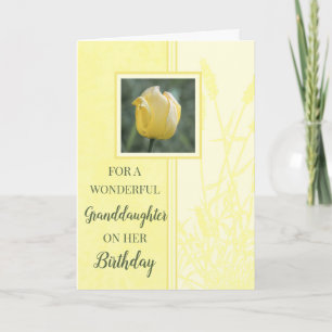 Yellow Tulips Granddaughter Birthday Card