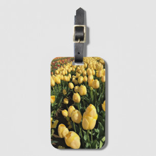 Yellow Tulips in a Field, Oregon Luggage Tag