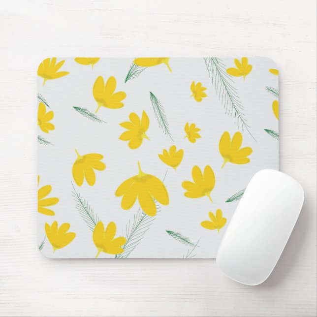 Yellow Tulips Mouse Pad (With Mouse)