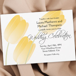 Yellow Tulips Spring Floral Wedding Invitation