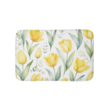 Yellow Tulips Watercolor Floral Painting Botanical