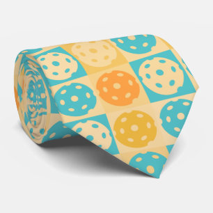 Yellow Turquoise Beach Inspired Pickleball  Tie