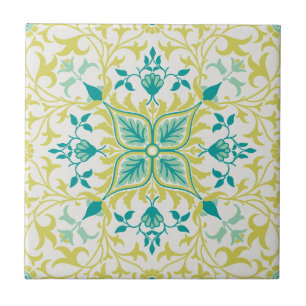 Yellow Turquoise Vine pattern (1873) by W. Morris Tile