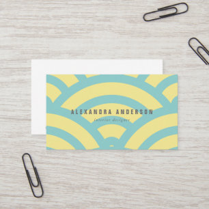 Yellow & Turquoise Wave Pattern Business Card