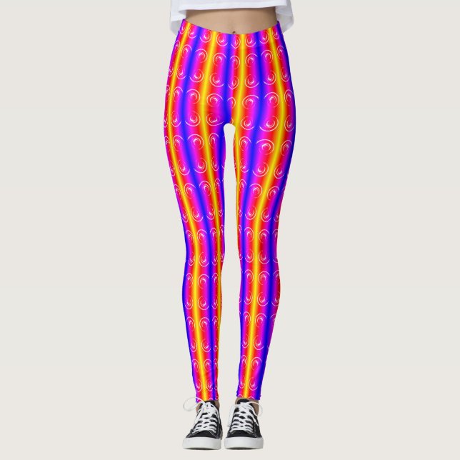 Yellow twirls leggings (Front)