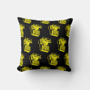 Yellow Type Writing Machine Cushion