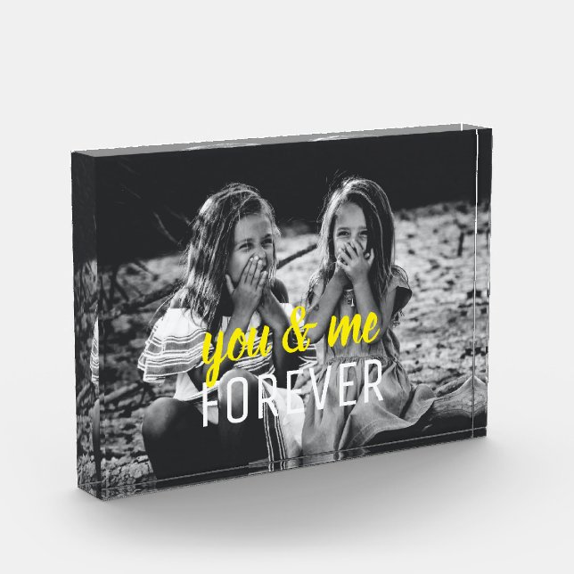 Yellow Typography Bestfriends Monochrome Photo Block (Left)