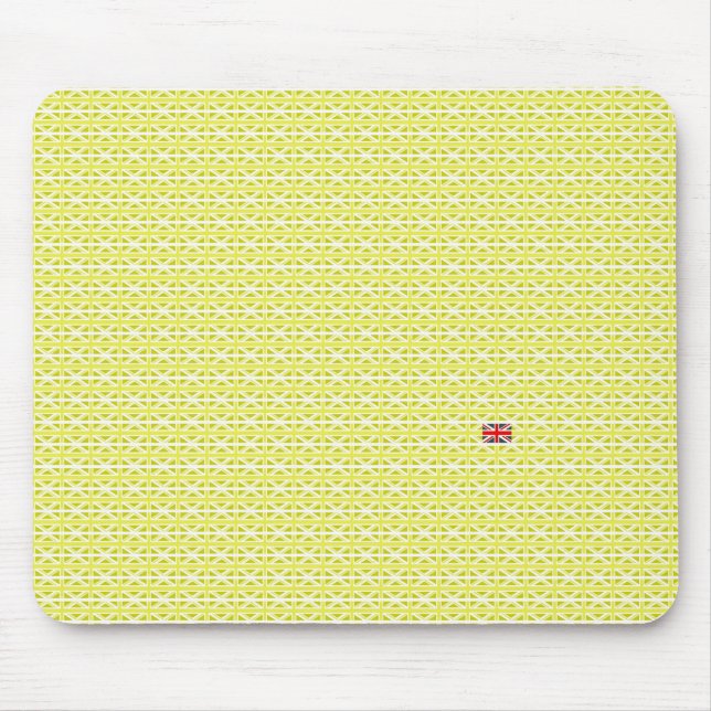 Yellow UK Union Jacks & odd one Mouse Mat (Front)