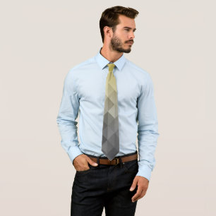 Yellow Ultimate Grey Gradient Geometric pattern Tie
