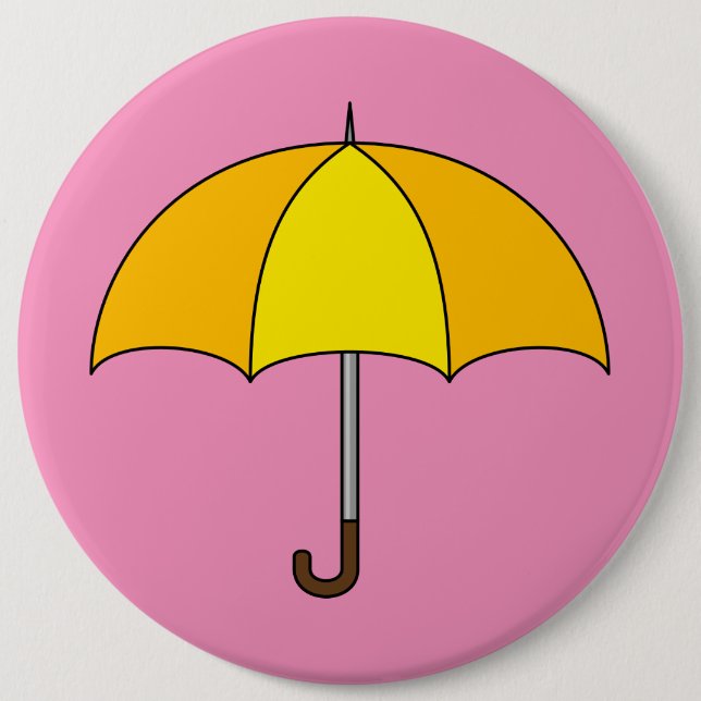Yellow Umbrella 6 Cm Round Badge (Front)