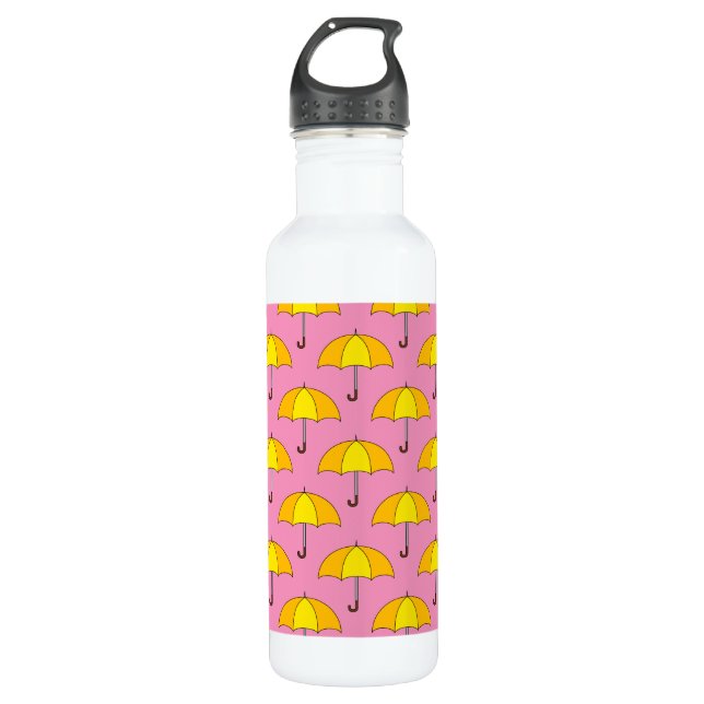 Yellow Umbrella 710 Ml Water Bottle (Front)