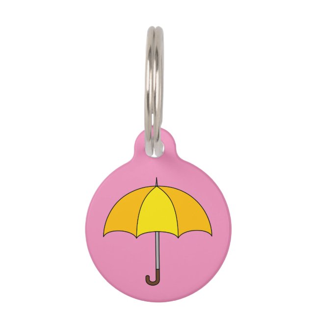 Yellow Umbrella | Add Name Pet Tag (Front)