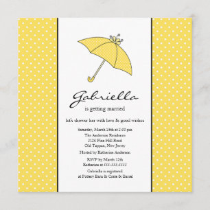 Yellow Umbrella Bridal Shower Invitation