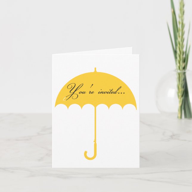 Yellow Umbrella Bridal Shower Invitation (Front)