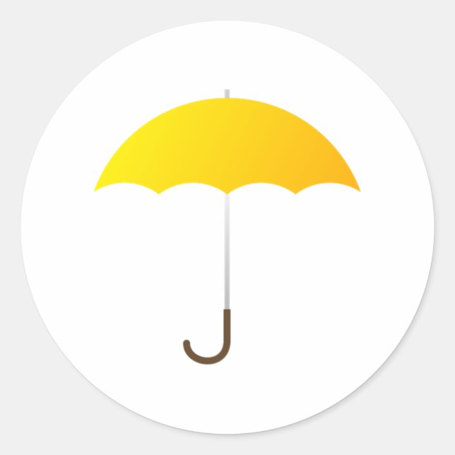 Yellow Umbrella Classic Round Sticker (Front)