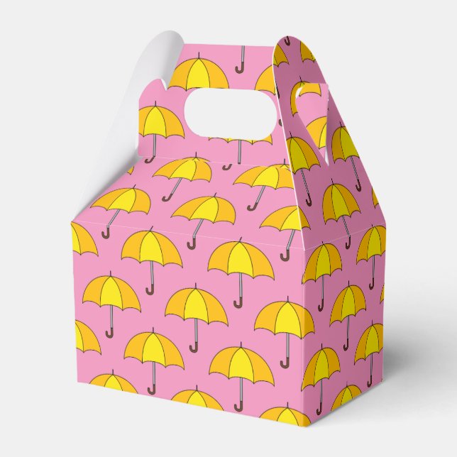 Yellow Umbrella Favour Box (Front Side)