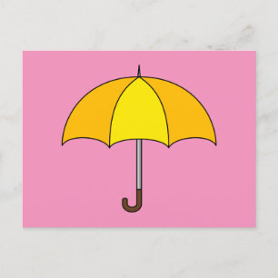 Yellow Umbrella Holiday Postcard