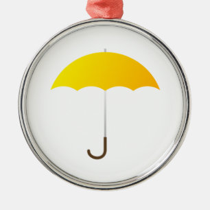 Yellow Umbrella Metal Tree Decoration