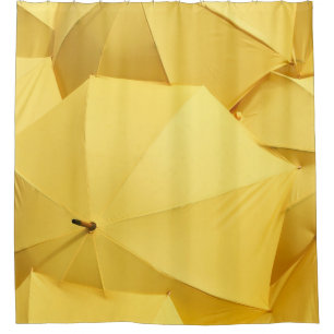 Yellow umbrella shower curtain