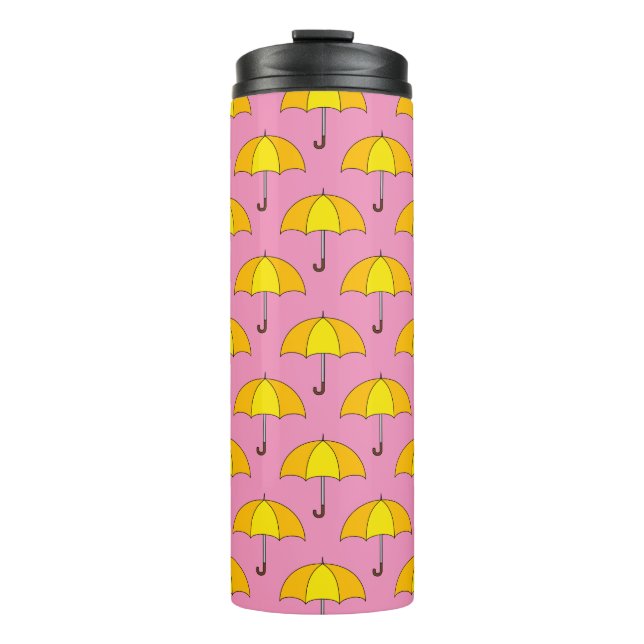 Yellow Umbrella Thermal Tumbler (Front)