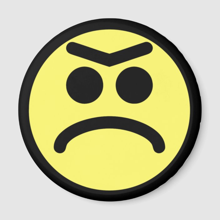 Yellow Unibrow Frown Face Magnet | Zazzle.co.uk