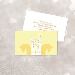 Yellow Unicorn Bookends Books for Baby Enclosure Card