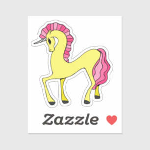 Yellow Unicorn Laptop Sticker