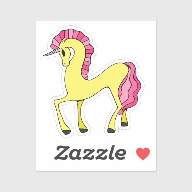 Yellow Unicorn Laptop Sticker (Sheet)
