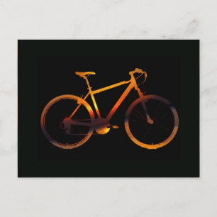 yellow urban bike postcard