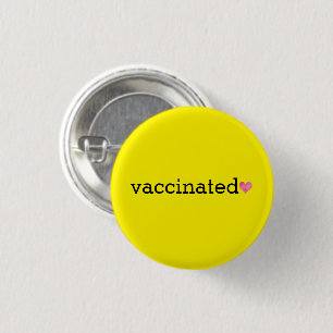 Yellow Vaccinated Button