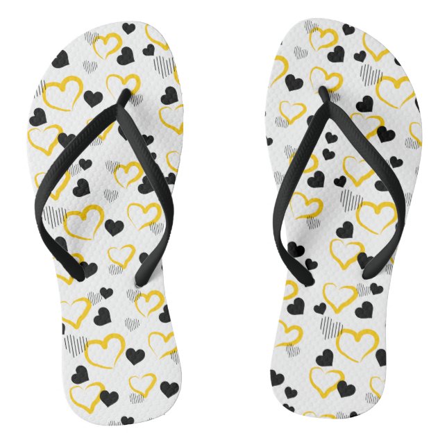 yellow Valentine's Day Flip Flops (Footbed)