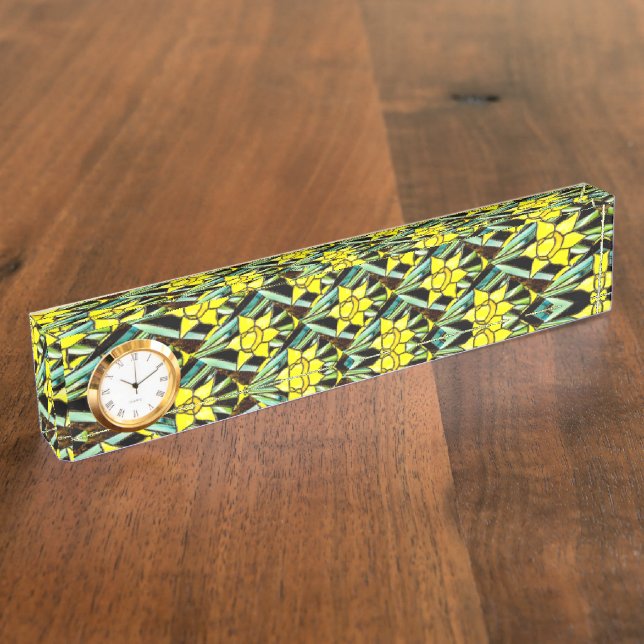 Yellow Valuable Flowers Pattern Nameplate (Side)