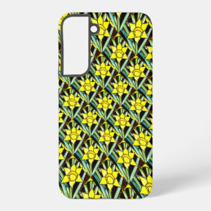 Yellow Valuable Flowers Pattern Samsung Galaxy Case